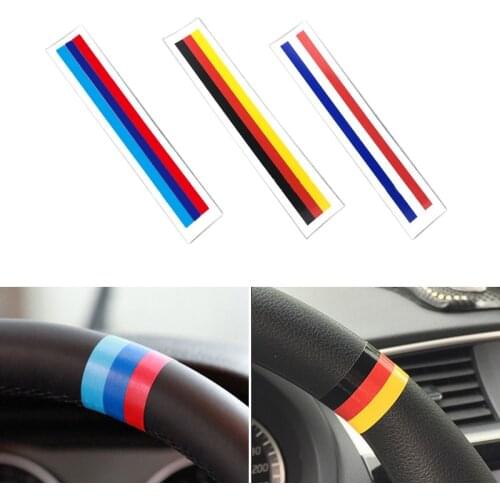 2pcs DIY Universal Car Body Steering Wheel Racing Grills Grille Strip Sticker For BMW Germany Italy French Russia Color
