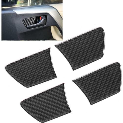 4pcs Interior Door Bowl Trim Cover Carbon Fiber Decoration Fit for RAV4 2015 2016 2017 2018 2019 Car Accessories