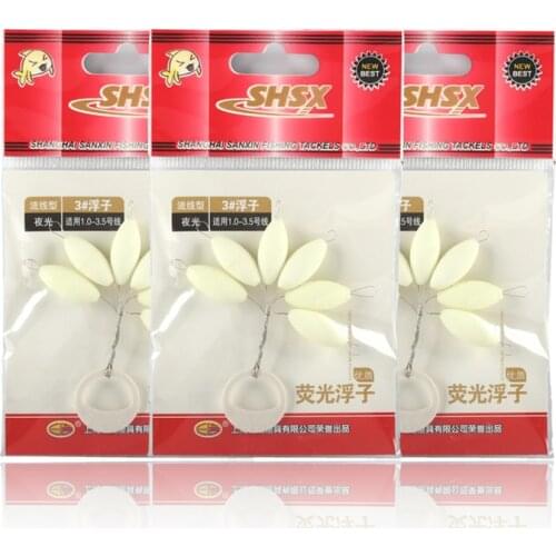 5packs/lot Luminous Fishing Float 000#-5# Glowing Seven-star Float Light Bobber Night Vision Fishing Tackle Accessory A136