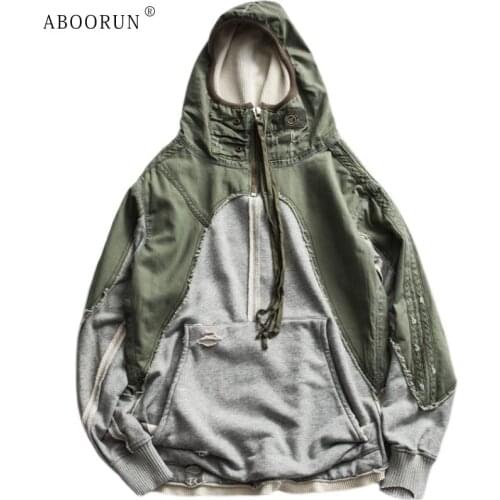 ABOORUN Men's Hooded Trench Coats