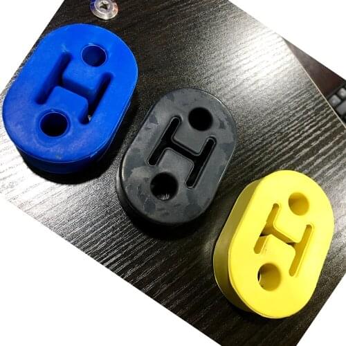 Car Rubber Exhaust Hanger Pipe Mount Mounting Bracket Hanger Heavy Replacement Sport Version 12mm 2 Holes Universal Plastic