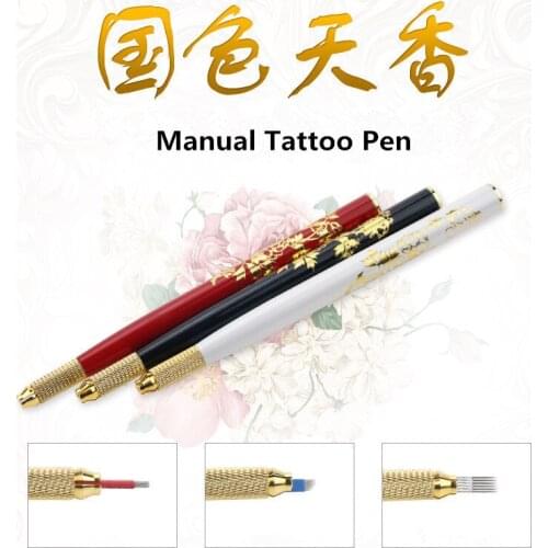 Free Shipping 1Pcs Permanent Makeup High Quality All-Around Manual Tattoo Pen Use For Eyebrows Eyeliner Lip Tattoo Beauty Makeup