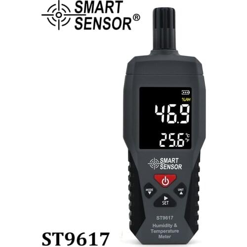 SMART SENSOR Digital Humidity Hygrometer Temperature Meter High Accuracy Color LCD Display Detector Gauge Tester -10-50°C