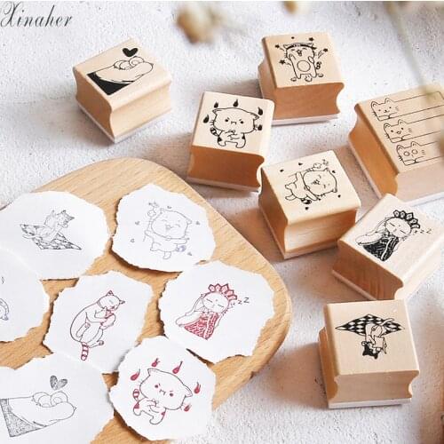 Daily cat series wood stamp DIY craft wooden rubber stamps for scrapbooking stationery scrapbooking standard stamp