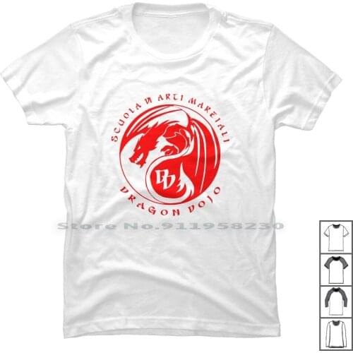 Dragon Dojo Karate T Shirt 100% Cotton Self Defense Defense Symbol Karate Dragon Rate Logo Kara Fist Rat Art Ara