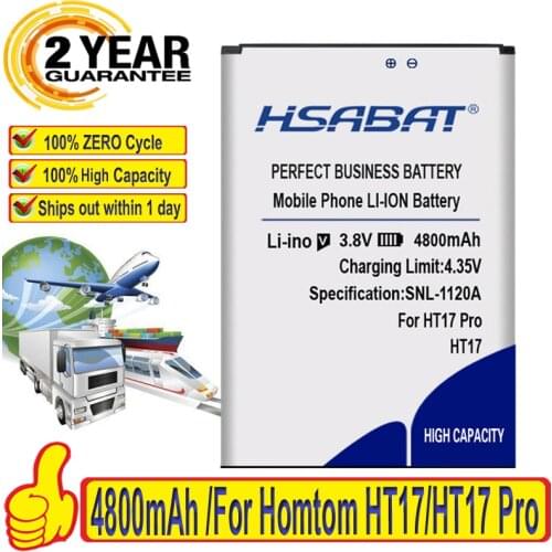 HSABAT Top Brand 100% New HT17 4800mAh Battery for Homtom HT17 Homtom HT17 PRO within tracking number