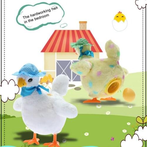 Hen Laying Eggs Toy Plush Magic Chicken Stuffed Toy Children Stuffed Electric Music Dancing Kids Gift Fun Game for Boys Girls