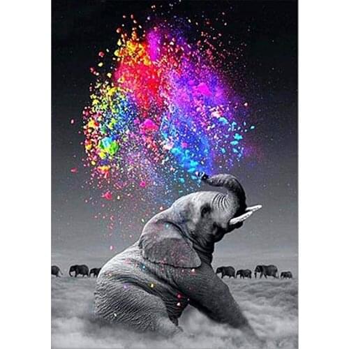 KEXINZU Full Square/Round Drill 5D DIY Diamond Painting "Elephant color" Embroidery Cross Stitch 5D Home Decor Gift Y40664