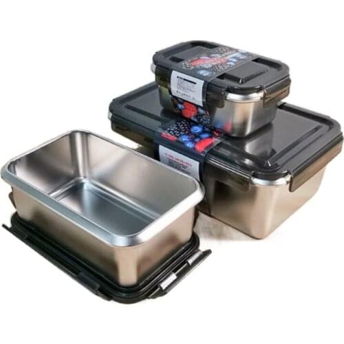 Lunch Box For Kids Meal PrepContainers 316 Stainless SteelFood Container Sealed Bento Box Rectangular Refrigerator Crisper