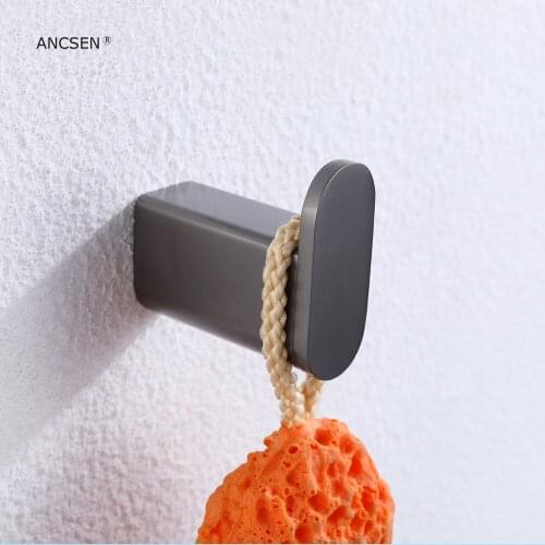 Bathroom Hooks Gun Grey 304 Stainless Steel Robe Hook Hat Towel Robes Hanger Hanger Bathroom Kitchen Washroom Closet Of Hook