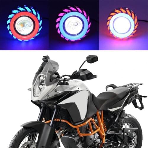Motorcycle Projector Headlight Double Angel Devil Eye Led Driving Light Car Motorbike Motorcycle head lamp 30W 1200Lm