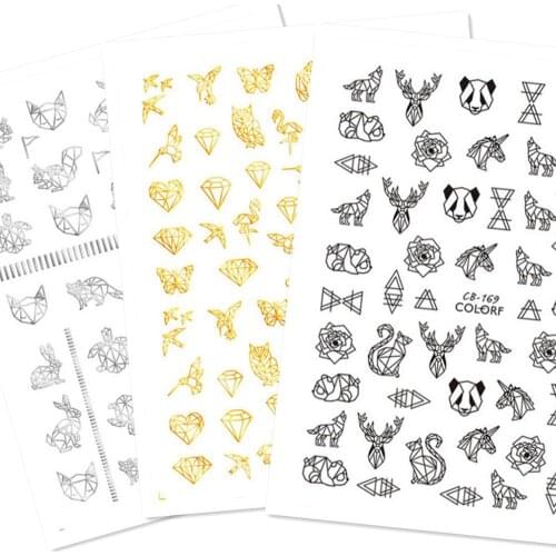Newest CB169 170 171 cartoon design 3d nail sticker art Japan style nail decal stamping template back glue nail decoration wrap