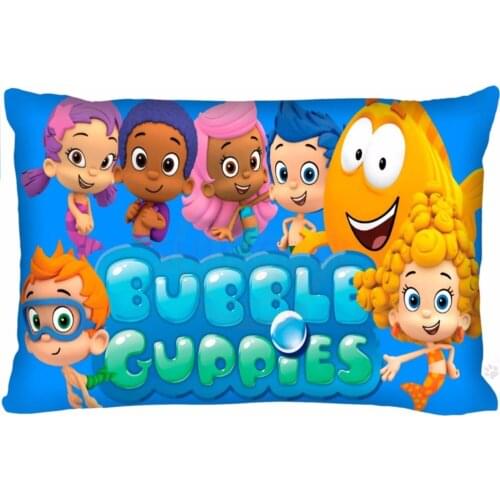 New Arrival Custom Bubble Guppies Pillowcases Rectangle Zippered Pillow Cover Home Decorative Size 35x45cm (One Side) D84