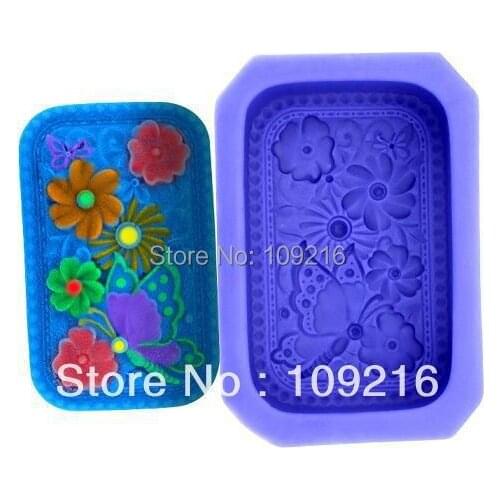 Wholesale!!!1pcs New Style Flower and Butterfly(R1128) Silicone Handmade Soap Mold Crafts DIY Mold