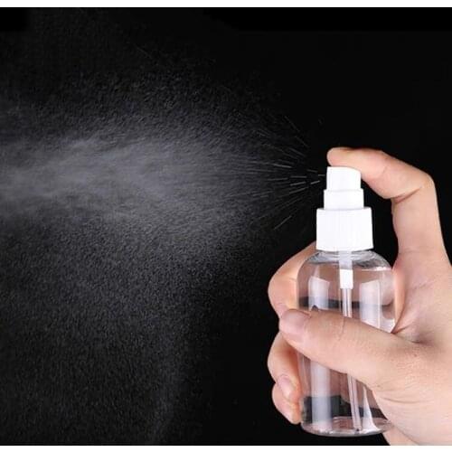 1Pcs 50ml Mini Plastic Transparent Small Empty Spray Bottle For Make Up And Skin Care Refillable Random Color Travel use