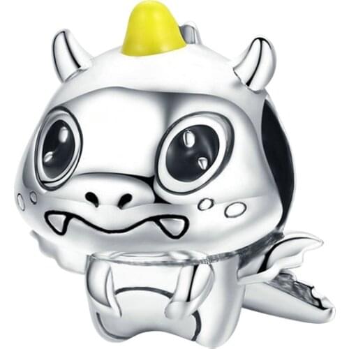 Fit Original Pan Little Devil Dragon Charms Bracelet Women Cute Cartoon Monster Baby Dinosaur Beads for Jewelry Making Accessory