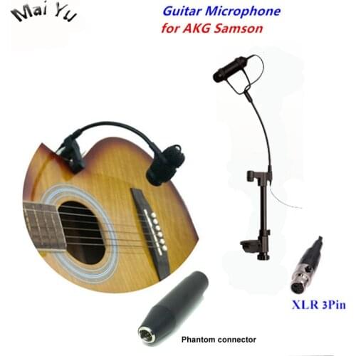 Professional Instruments Guitar Microphone Gooseneck Microfone for AKG Samson Wirelss System XLR Mini 3Pin Phantom Connector
