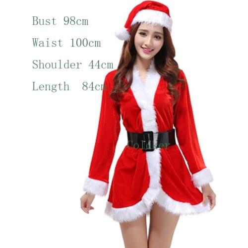 Drop Shipping Cosplay Costumes Halloween Sexy Santa Outfit Mrs Claus Costume Adult Christmas Fancy Dress