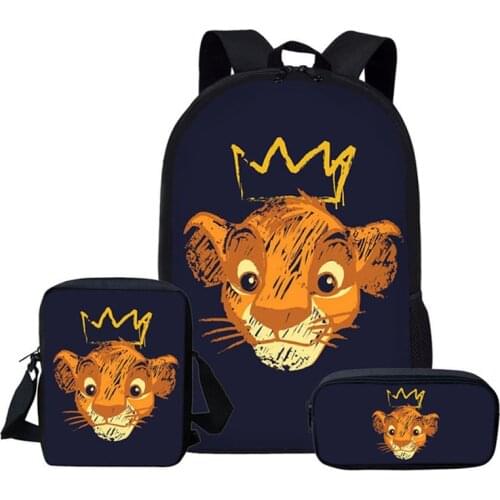 2021 Cartoon Lion Anime Children Backpacks Book Bags Students School Bag For Teenager Girl Boys Kid Backpack Travel Mochila