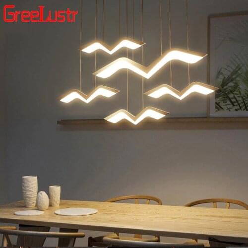 Modern Decor DIY Led Chandelier Lighting White Seagull Led Lustres Hanging Lamp For Dining Room Kitchen Luminaire Light Fixture