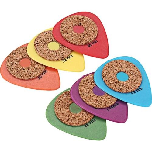 6pcs Standard Guitar Picks With Non-slip Grip Corks For Guitar Bass Parts Accessories