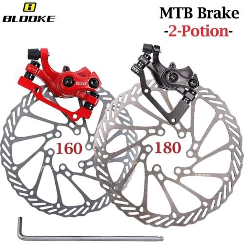 BLOOKE MTB Bike Line Disc Brake Mechanical Caliper IS PM 160 180 140mm Rotor Red Double Piston NUTT Mountain Bicycle BMX Scooter