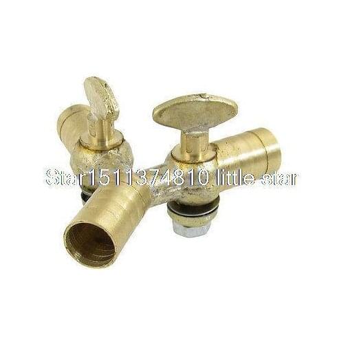 Gold Tone Three Way Double Outlet Y Design Gas Control Valve