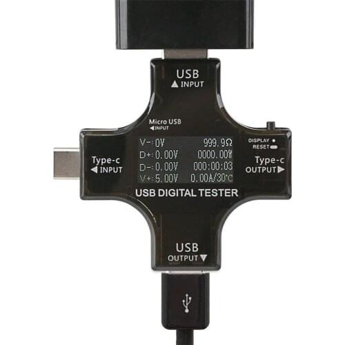 USB Voltmeter Ammeter C Meter Type-C Multimeter Charging Tester Voltage Current Power Capacity Detector Panel Voltmeter Ammeter