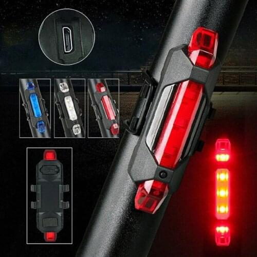Bicycle Light Waterproof Rear Tail Light LED USB Style Rechargeable or Battery Style Bike Cycling Portable Light