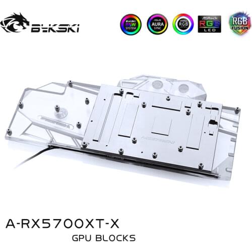 Bykski GPU Water Block A-RX5700XT-X for AMD Radeon Public PCB RX 5700 XT/5700 Full Cover GPU Water Cooling Cooler RGB RBW Light