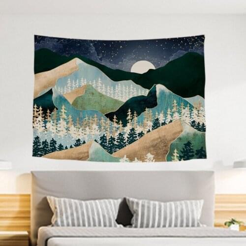 Fun Fervent Japanese Washable Fuji Mountain Background Cloth Creative Landscape Tapestry Modern Design Bedroom Home Decoration