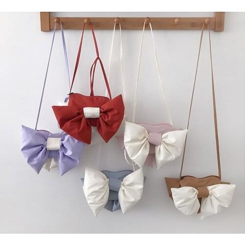 Hylhexyr Lady Lovely Bow Shoped Purse Bags Polyester Stchel Zero Wallet Leisure Satchel Crossbody Shoulder Bag