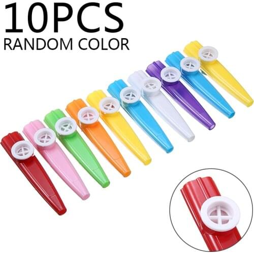 10pcs Plastic Colorful Kazoo Mouth Flute Harmonica Random Color Instrument Music Kids Educational Musical Toys