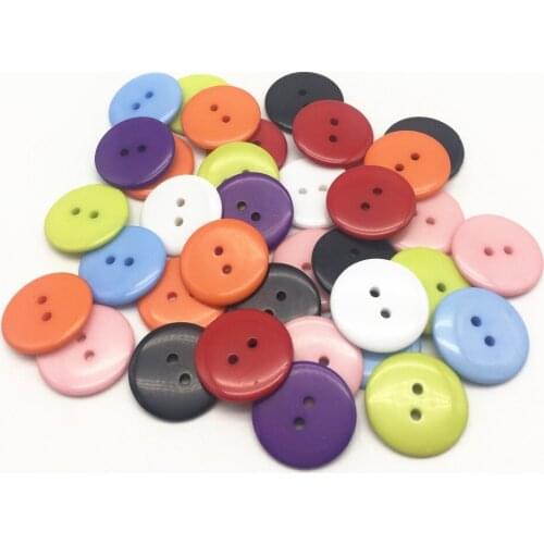 100pcs 23mm Mixed Resin Buttons Round 2 Holes Sewing Accessories Button For Scrapbooking