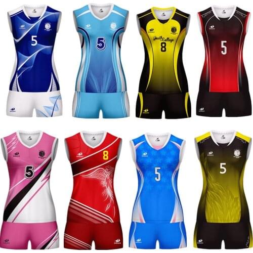 2019 Professional DIY Volleyball Uniform Volleyball Women Training Sublimation Custom Sports Sweatshirt Suit For Tennis