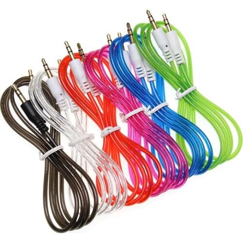 3.5mm Male To Male Crystal Transparent Stereo Audio Cable for Mobile Phone Tablet PC MP3 Mp4 Car AUX Cable Wire 1000pcs/lot