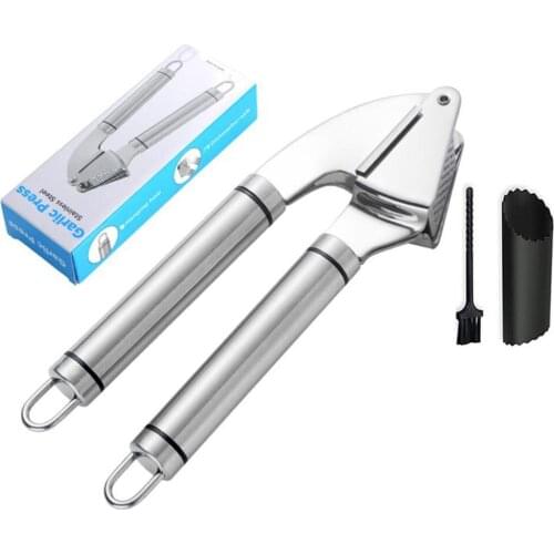 304 Stainless Steel Garlic Press Garlic Masher Fine Polished Mirror Ergonomic Kitchen Creative Mini Portable Tool