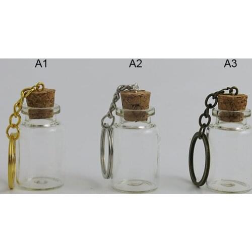 360 x 10ml Transparent Small Glass Bottle Cork Pendant Vial Key Chain Adjustable For Wedding Gift Using Beautiful for Women