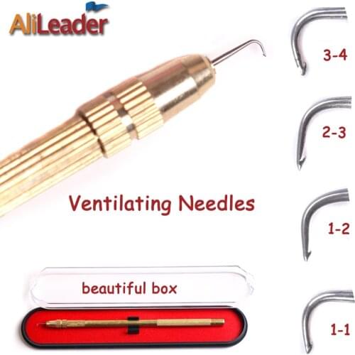 Alileader Ventilating Needle For Wig Making 1Pcs Ventilating Lace Wigs Holder With 3 Pcs Pins Black Rustproof Packaging