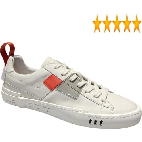 White Chic Mixed Color Genuine Leather Autumn New Brand Mens Casual Shoes Fashion Round Toe Lace Up Breathable Male Snaker