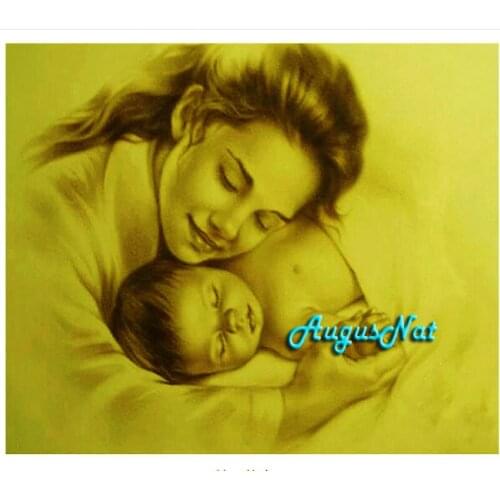 Baby shower diamond painting embroidery wall art decor 5d crystal painting diamond dotz canvas paint mother baby mosaic stickers