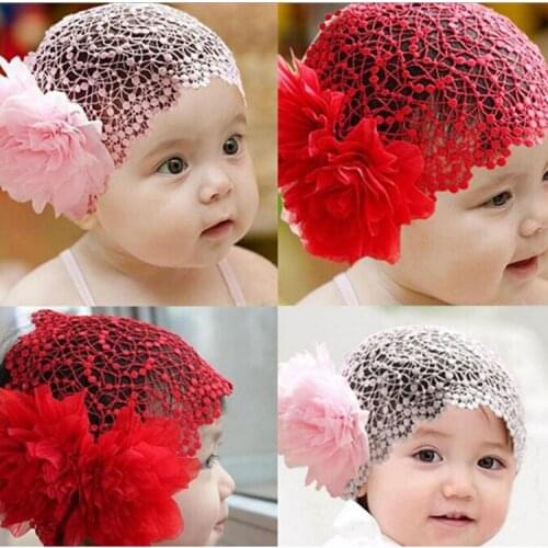 Baby princess flower mesh hairband children girl lace headband dress up headband baby girl elastic soft hair accessories