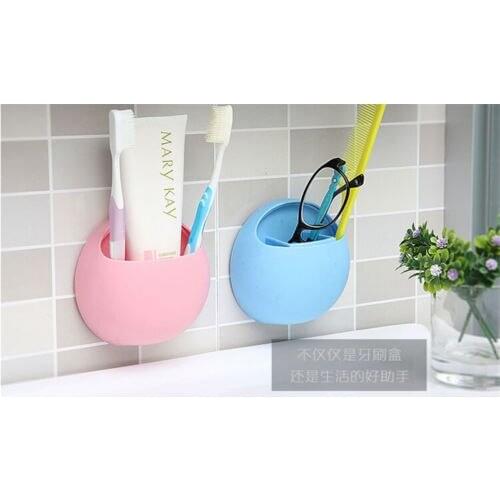 US Home Bathroom Toothbrush Wall Mount Holder Sucker Suction Organizer Cup Rack
