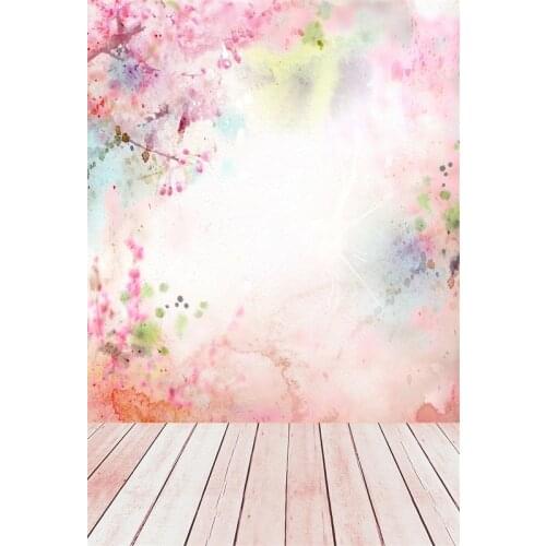 Laeacco Graffiti Flower Bokeh Wooden Floor Spring Baby Portrait Photography Backdrops Photo Backgrounds Photophone Props Studio