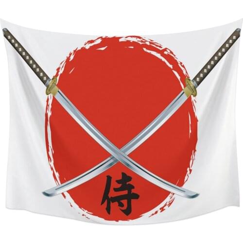 Katana Sun Round Wall Tapestry Home Wall Decor Bedroom Tapestry Wall Hanging Yoga Mat Picnic Mat