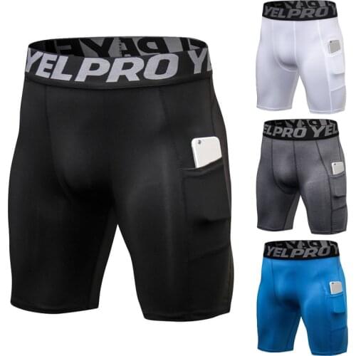 Mens Sport Shorts Summer Fitness Quick-drying Tights Shorts with Phone Holder Bag Sport Basketball Running Training Gym Shorts