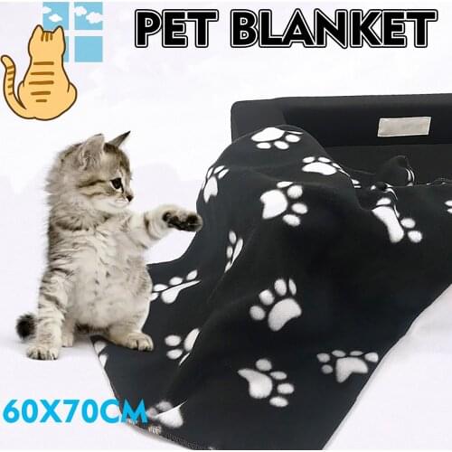 Soft Pet Cat Dog Cotton Blanket Sofa Bed Mat 60cm x 70cm Puppy Kitten Claw Print Blanket Sleeping Cover Mattress