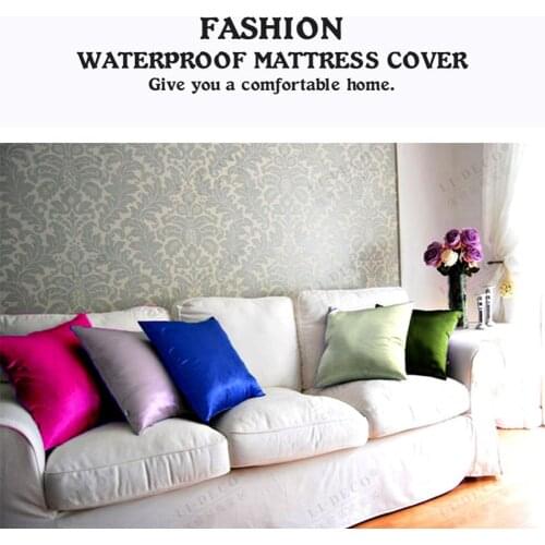 Smooth Silk Satin Pillowcase Solid Color Bed Pillow Cover Decorative Pillow Cases Fashion Durable Pillowslip Car Decor Supplies