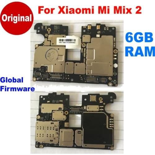 Original Working Mainboard Motherboard For Xiaomi Mi MIX 2 MIX2 Global ROM Firmware Circuits Full Chips Card Fee Flex Cable
