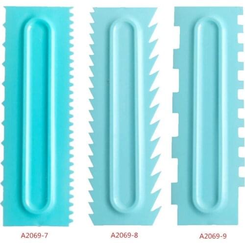 Cake Decorating Comb Fondant Spatulas Cream Smoother Pastry Icing Plastic Baking Accessories Food Grade Cake Scraper 1Pcs